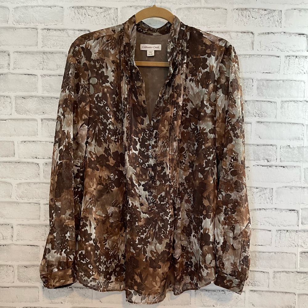 Coldwater Creek Floral Tunic Top Size 18/XL #G129